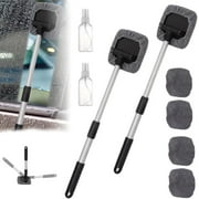 Windshield Car Window Cleaner, Windshield Window Cleaner Tool, New Expandable Car Window Cleaner with Reusable Microfiber Pads and 2 Spray Bottles, Cleaning Supplies for Car \u0026 Home